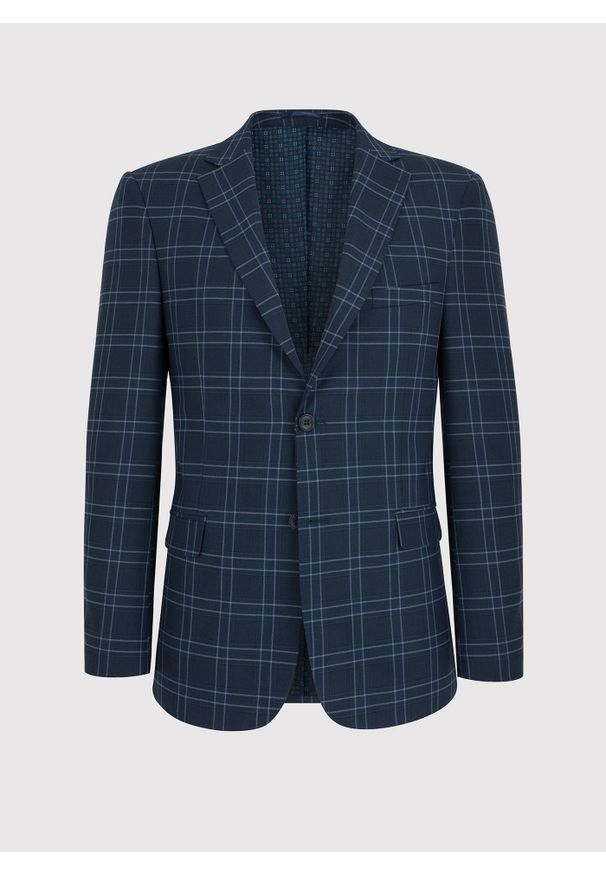 Pako Lorente - PAKO LORENTE – Granatowa marynarka garniturowa. Kolor: niebieski. Materiał: poliester, wiskoza, elastan