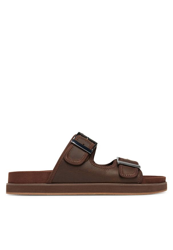 Aldo Klapki Sunnyside 13963586 Brązowy. Kolor: brązowy. Materiał: skóra