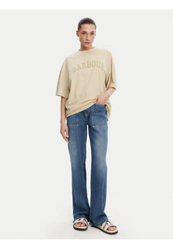 Barbour T-Shirt Katie Relaxed LTS0664CR31 Beżowy Relaxed Fit. Kolor: beżowy. Materiał: bawełna