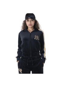New Era - Kurtka welurowa damska New York Yankees Track. Kolor: czarny. Materiał: welur