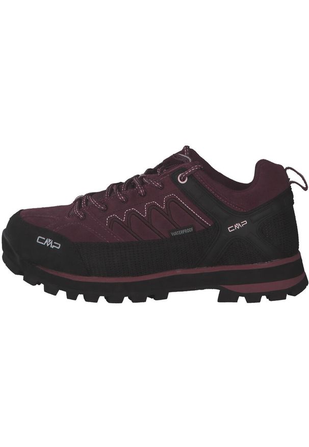 Damskie buty trekkingowe górskie ze skóry zamszowej VIBRAM CMP MOON LOW. Okazja: na co dzień. Kolor: wielokolorowy, czarny, czerwony. Materiał: zamsz, skóra