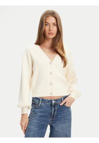 Guess Kardigan W5YR07 Z2ZK2 Écru Relaxed Fit. Materiał: wiskoza
