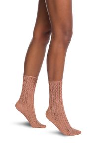 Wolford skarpetki Crochet Net damskie kolor beżowy. Kolor: beżowy