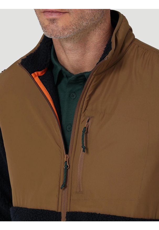 Wrangler - WRANGLER FZ CAMP FLEECE MĘSKA KURTKA PRZEJŚCIOWA LOGO DARK SAPPHIRE W6G2EZB08 112324307