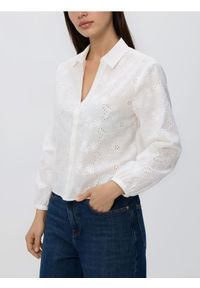 Reserved - Koszula z haftem - biały. Kolor: biały. Materiał: bawełna. Wzór: haft #1