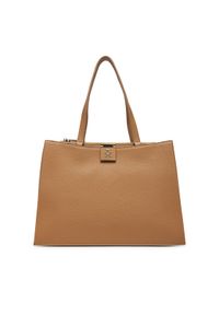 TOMMY HILFIGER - Tommy Hilfiger Torebka Th Her Tote AW0AW17191 Brązowy. Kolor: brązowy. Materiał: skórzane