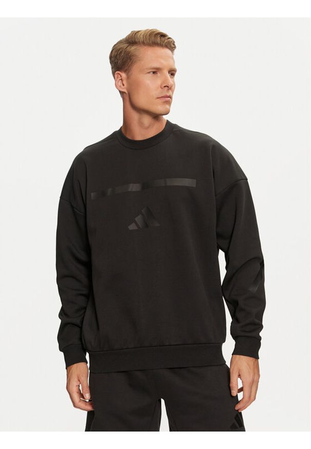 Adidas - adidas Bluza Z.N.E. JE7536 Czarny Loose Fit. Kolor: czarny. Materiał: bawełna, syntetyk
