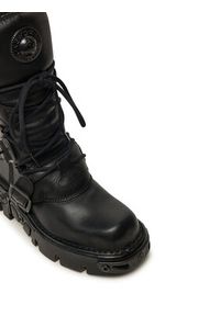 NEW ROCK Glany M-373-S18 Czarny. Kolor: czarny. Materiał: skóra. Styl: rockowy #5