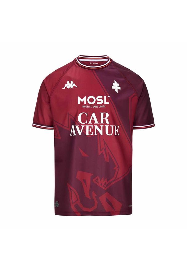 Kappa - Koszulka domowa dla dzieci Metz 2024/25. Kolor: czerwony. Sport: piłka nożna