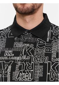 Karl Lagerfeld - KARL LAGERFELD Polo 745082 541224 Czarny Regular Fit. Typ kołnierza: polo. Kolor: czarny. Materiał: bawełna #3