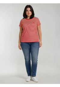 Big-Star - Koszulka damska w paski z haftem czerwona Zenaisa 603. Okazja: na co dzień. Kolor: czerwony. Materiał: dzianina, jeans. Wzór: haft, paski. Styl: klasyczny, casual, elegancki #5