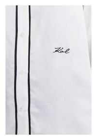 Karl Lagerfeld - KARL LAGERFELD Koszula A3W11012 Biały Regular Fit. Typ kołnierza: dekolt w karo. Kolor: biały. Materiał: wiskoza
