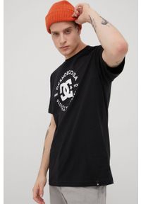 DC t-shirt bawełniany kolor czarny z nadrukiem. Okazja: na co dzień. Kolor: czarny. Materiał: bawełna. Wzór: nadruk. Styl: casual