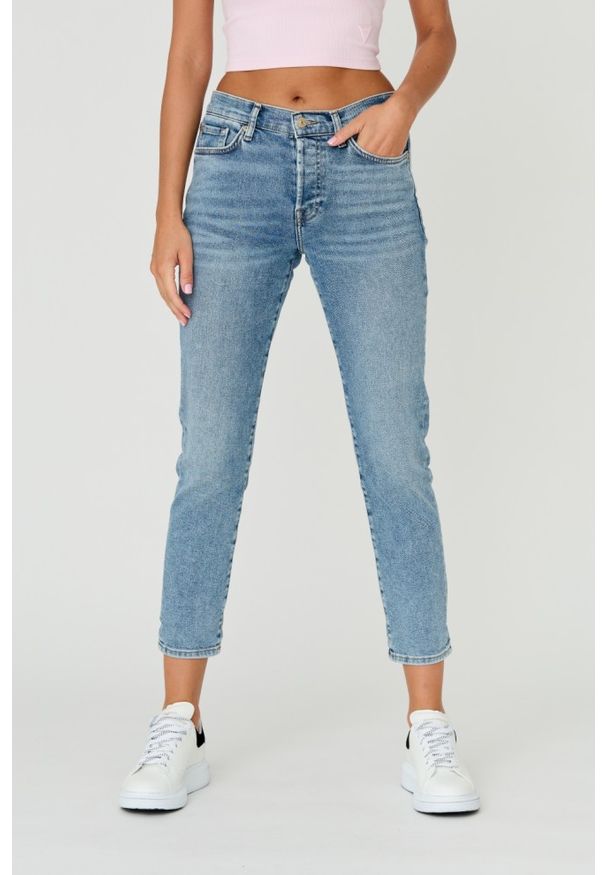 7 FOR ALL MANKIND Niebieskie damskie jeansy JOSEFINA LUXE VINTAGE SELFMADE, Rozmiar 28. Kolor: niebieski. Styl: vintage