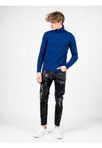 Xagon Man Sweter | A22081 K1 068G | Mężczyzna | Niebieski. Okazja: na co dzień. Typ kołnierza: golf. Kolor: niebieski. Materiał: akryl, wełna, poliamid. Styl: casual