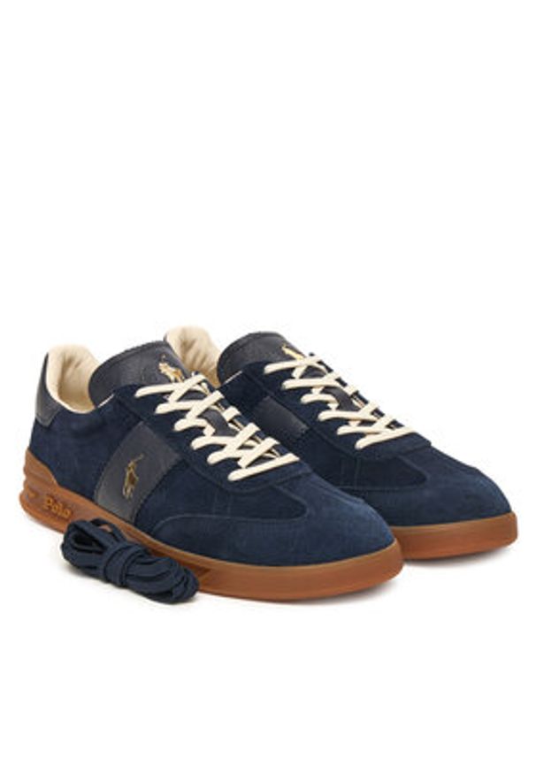 Polo Ralph Lauren Sneakersy 809973707002 Granatowy. Kolor: niebieski. Materiał: skóra, zamsz