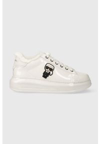 Karl Lagerfeld sneakersy skórzane KAPRI kolor biały KL62530S. Nosek buta: okrągły. Kolor: biały. Materiał: skóra. Obcas: na platformie #1