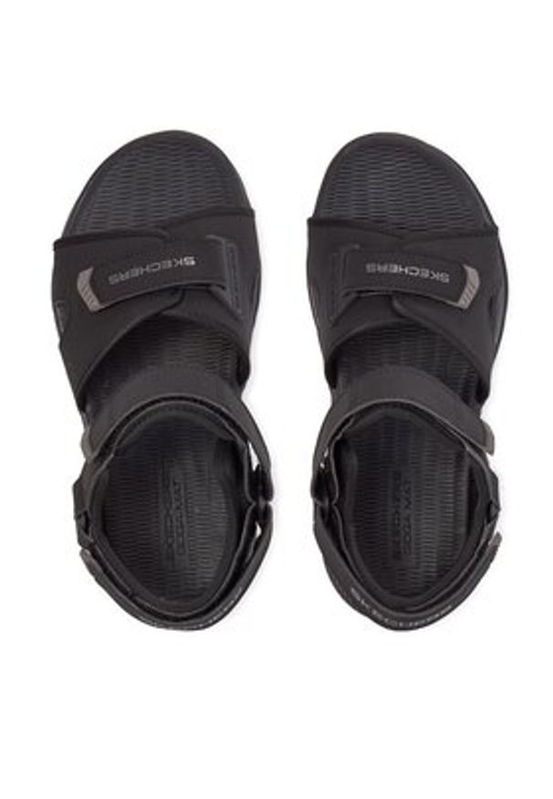 skechers - Skechers Sandały Go Consistent Sandal-Tributary 229097/BBK Czarny. Kolor: czarny. Materiał: skóra
