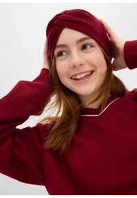 bonprix - Bluza z czystej bawełny organicznej. Typ kołnierza: dekolt w serek. Kolor: czerwony. Materiał: bawełna