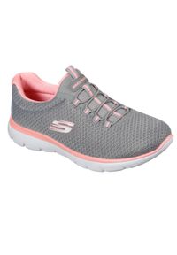 skechers - Obuwie Sportowe Damskie Skechers Summits Szary. Kolor: różowy. Materiał: tkanina, dzianina. Model: Skechers Sport. Sport: turystyka piesza #1