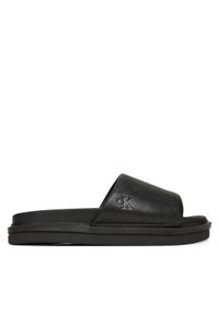 Calvin Klein Jeans Klapki Flat Molded Slide Sandal Lth YM0YM01225 Czarny. Kolor: czarny. Materiał: skóra