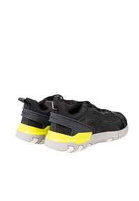Geox Sneakersy "Grecale B" | U028ZB 04622 | Mężczyzna | Czarny, Grafitowy. Kolor: czarny, szary, wielokolorowy. Materiał: tkanina, skóra. Wzór: aplikacja