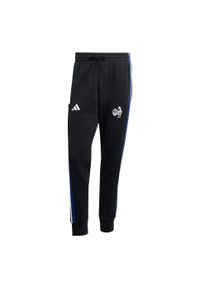 Adidas - Spodnie France Essentials 3-Stripes. Kolor: czarny. Materiał: dresówka. Sport: piłka nożna