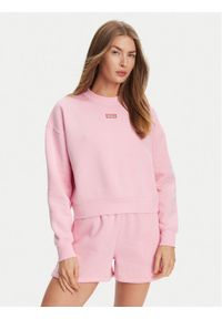 Hunter Bluza Tina HARW0042242 Różowy Cropped Fit. Kolor: różowy. Materiał: bawełna