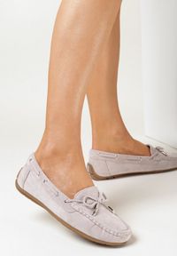 Born2be - Jasnofioletowe Mokasyny na Płaskiej Podeszwie z Kokardką Ariteia. Okazja: na co dzień, do pracy, na spotkanie biznesowe. Kolor: fioletowy. Materiał: jeans. Wzór: aplikacja. Obcas: na płaskiej podeszwie. Styl: casual, biznesowy, elegancki #5