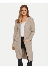 Vero Moda Kardigan 10215434 Beżowy Regular Fit. Kolor: beżowy. Materiał: syntetyk