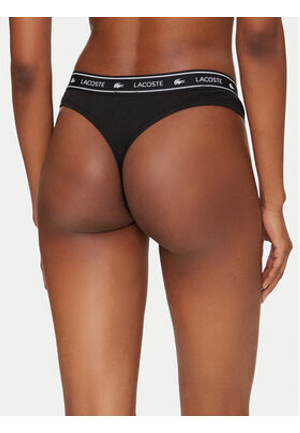 Lacoste Stringi 8F1342 Czarny. Kolor: czarny. Materiał: bawełna