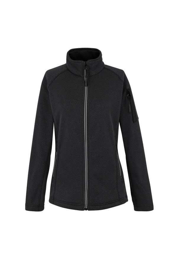 Regatta - Polar damski rozsuwany Liliena. Kolor: czarny. Materiał: polar. Długość rękawa: raglanowy rękaw