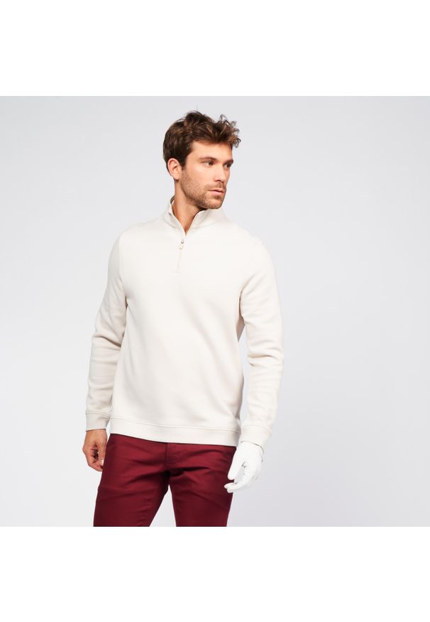 INESIS - Bluza do golfa męska Inesis MW500. Typ kołnierza: golf. Kolor: beżowy. Materiał: materiał, elastan, lyocell. Sport: golf