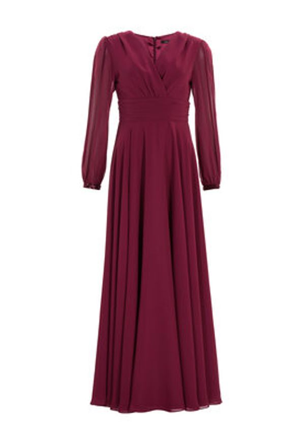 Swing Sukienka wieczorowa 5AI17100 Bordowy Regular Fit. Kolor: czerwony. Materiał: syntetyk. Styl: wizytowy