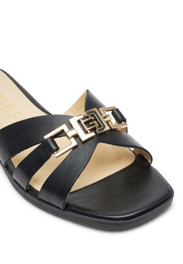 Guess Klapki FLJRLL LEA19 Czarny. Kolor: czarny. Materiał: skóra