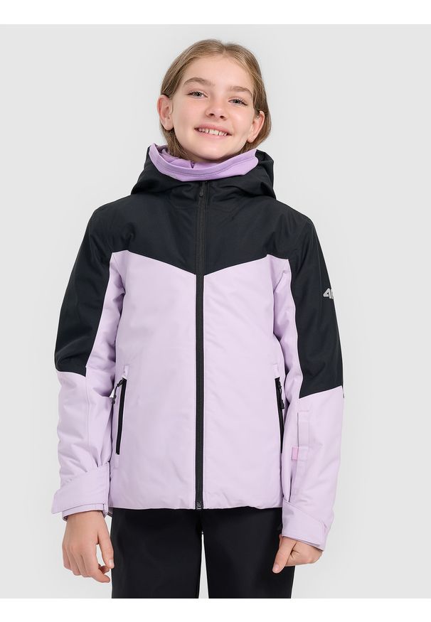 4f - 4F Kurtka narciarska membrana 5000 dziewczęca - fioletowa 128 (7-8 lat). Kolor: fioletowy. Materiał: poliester, materiał. Sezon: lato