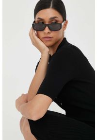 Guess sukienka kolor czarny mini dopasowana. Kolor: czarny. Materiał: dzianina. Długość rękawa: krótki rękaw. Wzór: gładki. Typ sukienki: dopasowane. Długość: mini #4