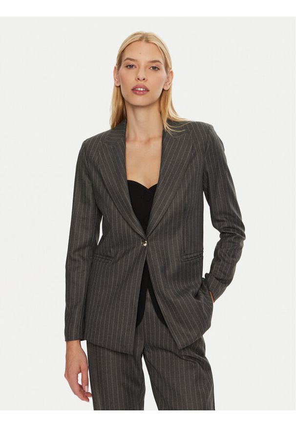 Maryley Marynarka 24IB187/M11 Szary Regular Fit. Kolor: szary. Materiał: elastan, wiskoza