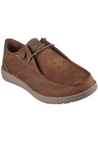 skechers - Adidasy Skechers Melson - Ramilo, Mężczyźni. Kolor: brązowy. Materiał: skóra ekologiczna, materiał