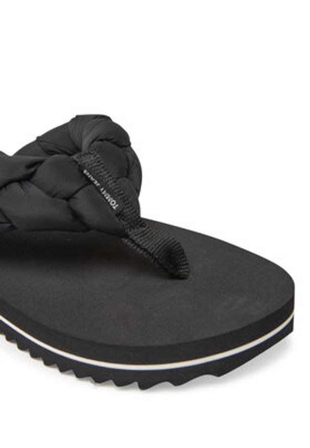 Tommy Jeans Japonki Braided Thong Beach Sandal EN0EN02877 Czarny. Kolor: czarny. Materiał: materiał
