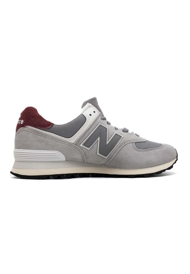 Buty do chodzenia męskie New Balance U574KGN. Zapięcie: sznurówki. Kolor: szary. Materiał: tkanina, skóra, materiał, syntetyk. Szerokość cholewki: normalna. Model: New Balance 574. Sport: turystyka piesza