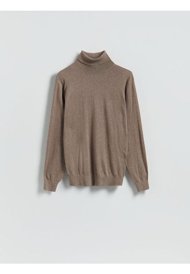 Reserved - Sweter z domieszką kaszmiru - beżowy. Kolor: beżowy. Materiał: kaszmir