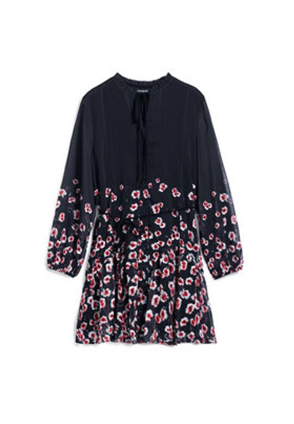 Desigual Sukienka koszulowa 25SWVW31 Czarny Regular Fit. Kolor: czarny. Materiał: wiskoza. Typ sukienki: koszulowe