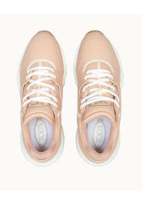 TOD'S - Różowe sneakersy ze skóry. Okazja: do pracy. Nosek buta: okrągły. Kolor: różowy, wielokolorowy, fioletowy. Materiał: skóra #9