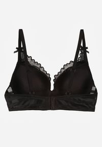 Renee - Czarno-Beżowy Biustonosz Zdobiony Koronką i Kokardami Morgavia. Kolor: czarny. Materiał: koronka. Wzór: koronka, aplikacja #7
