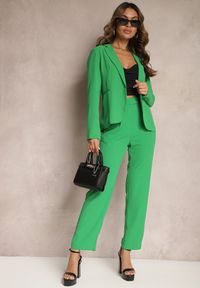 Renee - Zielone Spodnie o Klasycznym Fasonie z Kieszeniami Dracaisa. Kolor: zielony. Styl: klasyczny