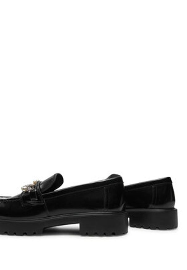 Tory Burch Loafersy Embellished Classic Lug Loafer 165828 Czarny. Kolor: czarny. Materiał: skóra