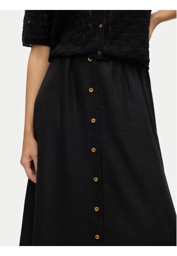 Vero Moda Spódnica midi Melaney 10304134 Czarny Regular Fit. Kolor: czarny. Materiał: syntetyk
