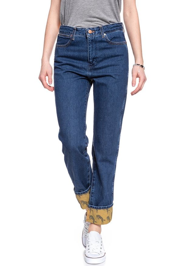 Wrangler - WRANGLER RETRO BOYFRIEND B&Y DARK HORSE W243SW22W 112127928. Wzór: aplikacja, jednolity. Styl: retro