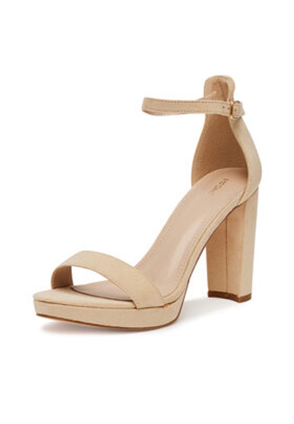 DeeZee Sandały SE008-BEIGE Beżowy. Kolor: beżowy. Materiał: materiał